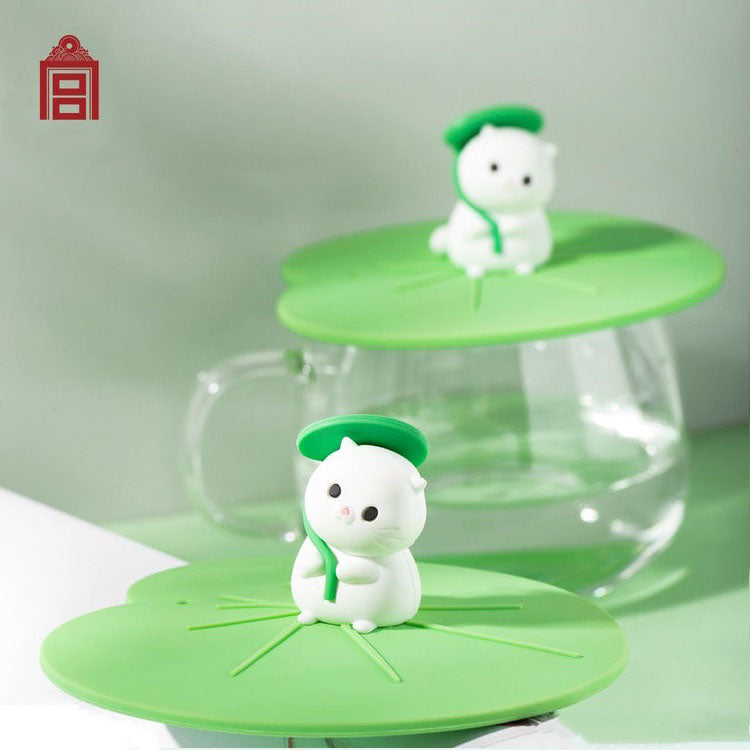 The Forbidden City Cat | Rain Cat with Lotus Leaf Silicone Cup Lid