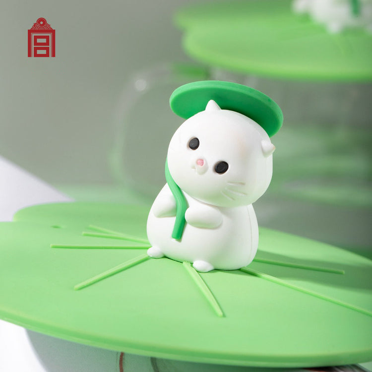 The Forbidden City Cat | Rain Cat with Lotus Leaf Silicone Cup Lid