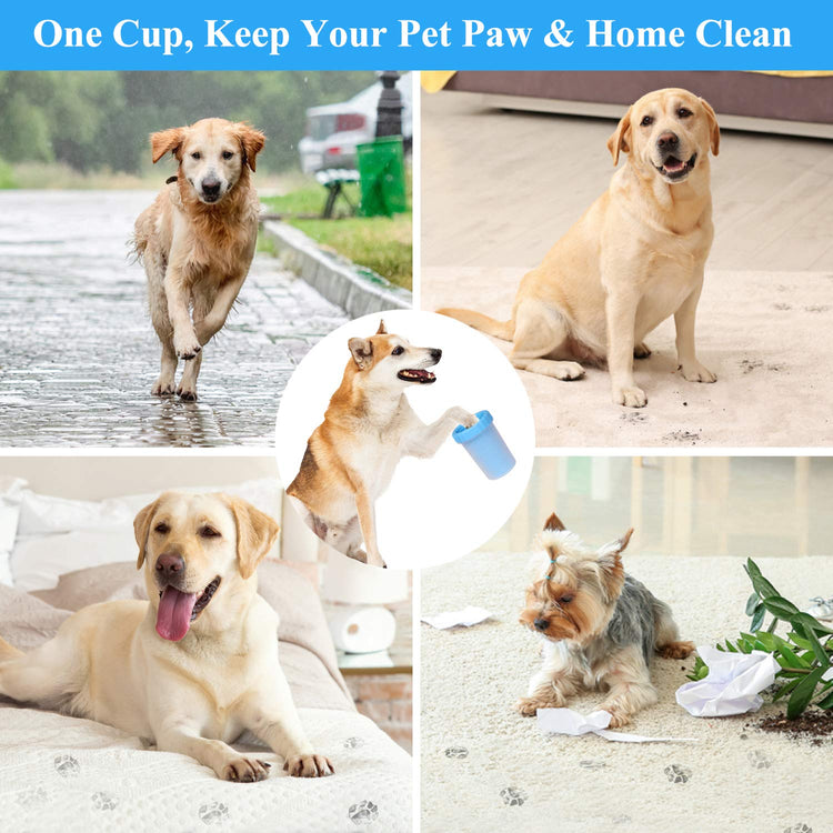 2 in 1 Silicone Dog Paw Cleaner Cup with Towel