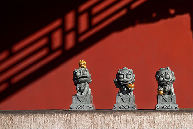 Small Stone Lion Statue