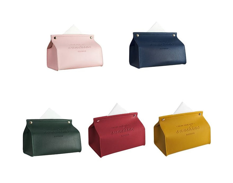 European Style PU Leather Tissue Box Holder