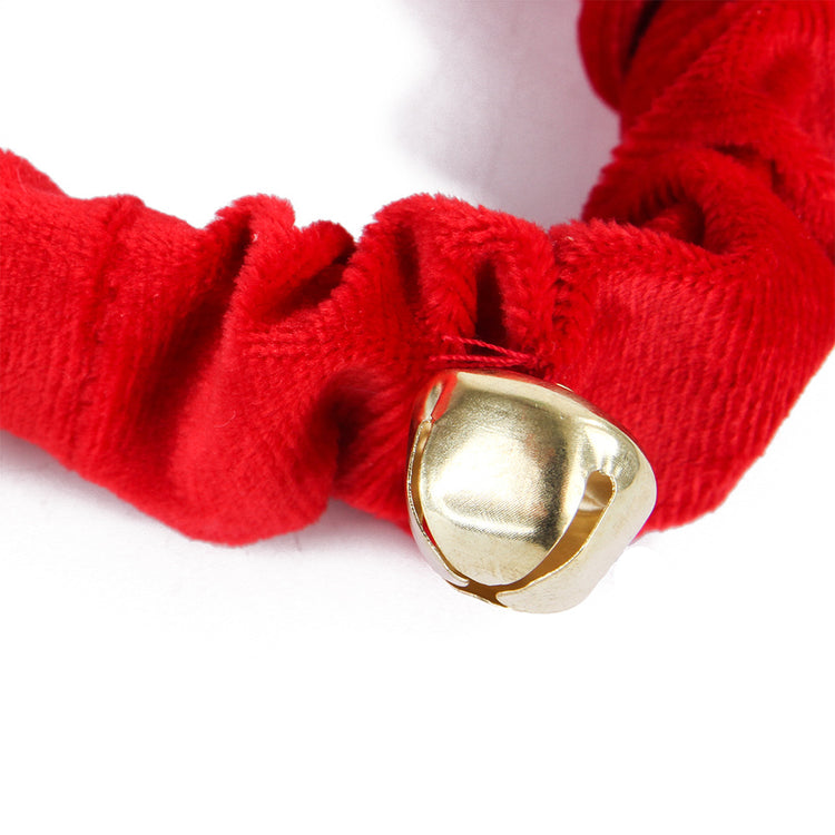 Jingle Bells Pet Red Plush Collar and Anklet Set