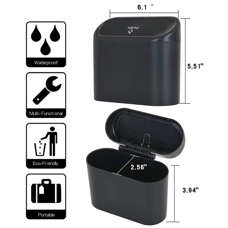 Portable Hanging Mini Car Trash Can with Lid