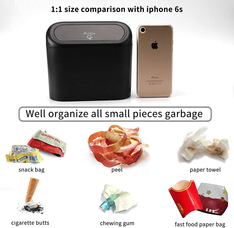 Portable Hanging Mini Car Trash Can with Lid