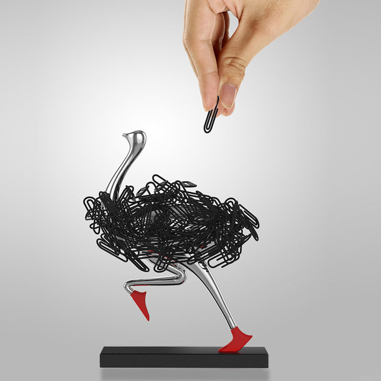 Running Ostrich Office Paper Clips Magnetic Organizer