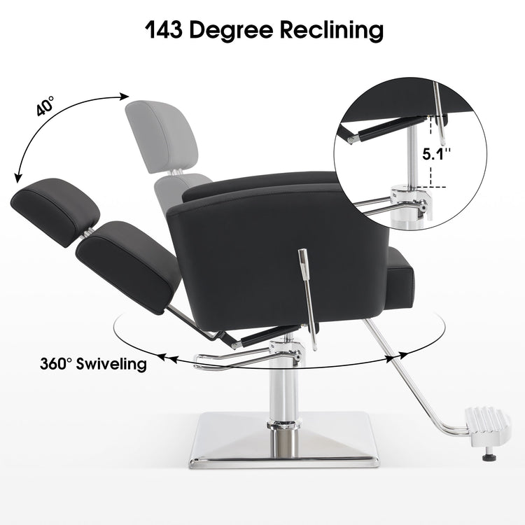 Barber Salon Chair For Hair Stylist, Hydraulic Reclining Styling Chair 9410