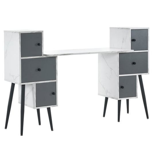 Manicure Table In Darkgrey&White Makeup Storage Desk 2677