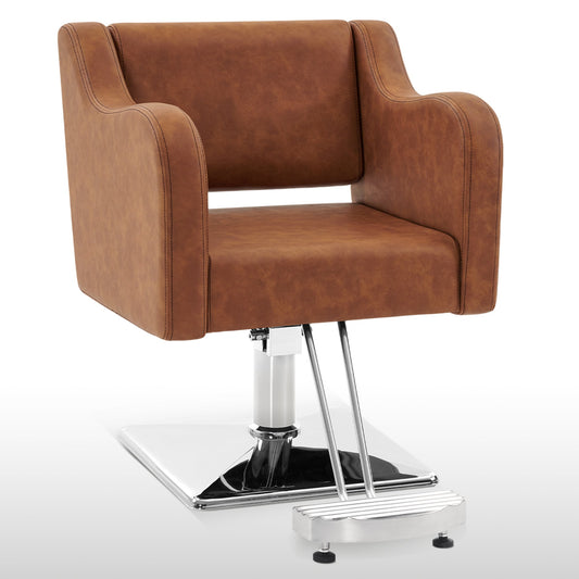 Salon Chair For Hair Stylist, Hydraulic Barber Styling Chair Brown 3802