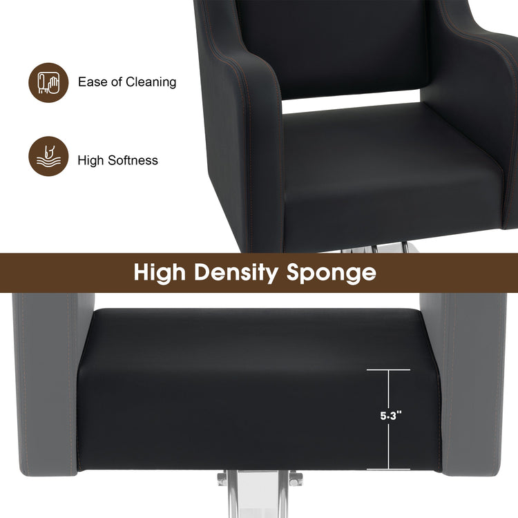 Salon Chair For Hair Stylist, Hydraulic Barber Styling Chair Brown 3802