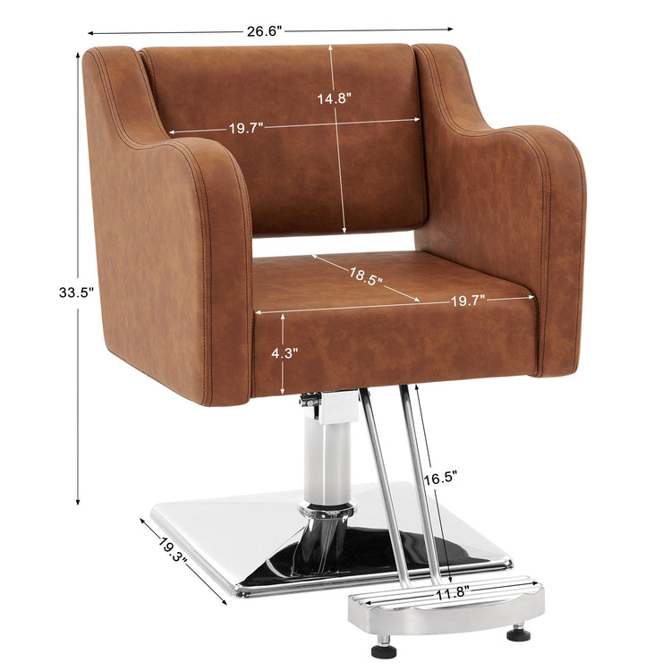Salon Chair For Hair Stylist, Hydraulic Barber Styling Chair Brown 3802