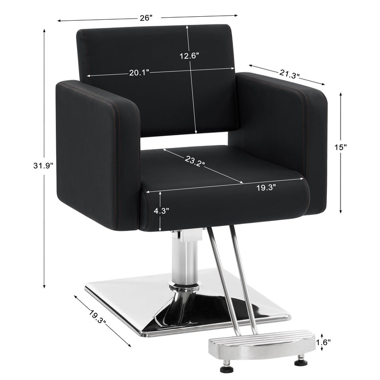Styling Salon Chair For Hair Stylist, Black Hydraulic Barber Chair 3805