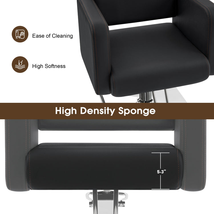 Styling Salon Chair For Hair Stylist, Black Hydraulic Barber Chair 3805