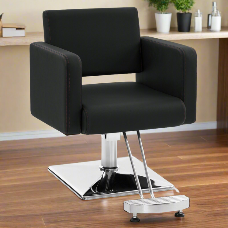 Styling Salon Chair For Hair Stylist, Black Hydraulic Barber Chair 3805