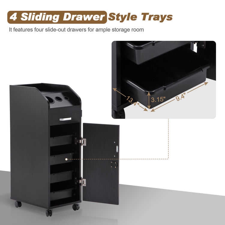 Orion Salon Trolley with Hair Dryer Holders