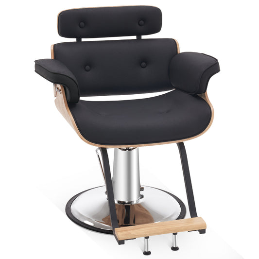 Hydraulic Salon Chair,Curved Wood Frame Hair Cutting Styling Chair 8261