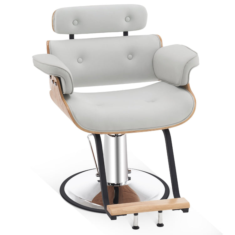 Hydraulic Salon Chair,Curved Wood Frame Hair Cutting Styling Chair 8261