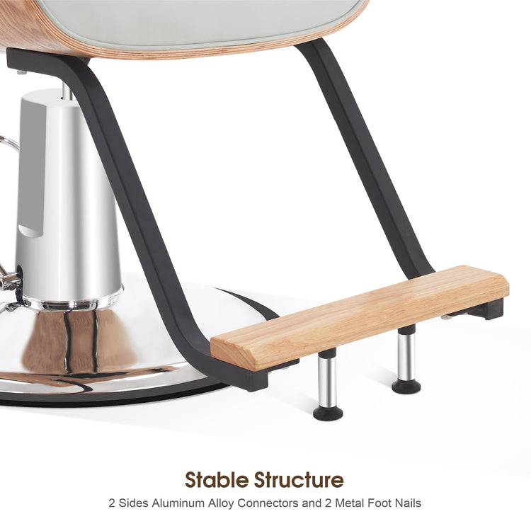 Hydraulic Salon Chair,Curved Wood Frame Hair Cutting Styling Chair 8261
