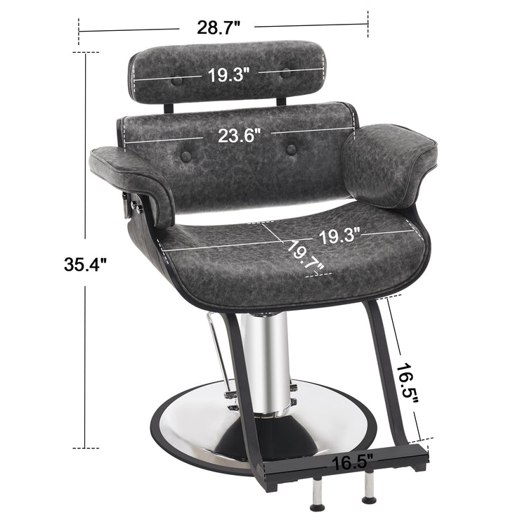 Hydraulic Salon Chair,Curved Wood Frame Hair Cutting Styling Chair 8261