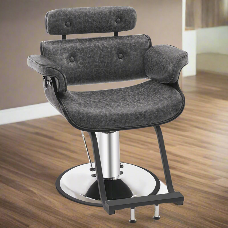 Hydraulic Salon Chair,Curved Wood Frame Hair Cutting Styling Chair 8261