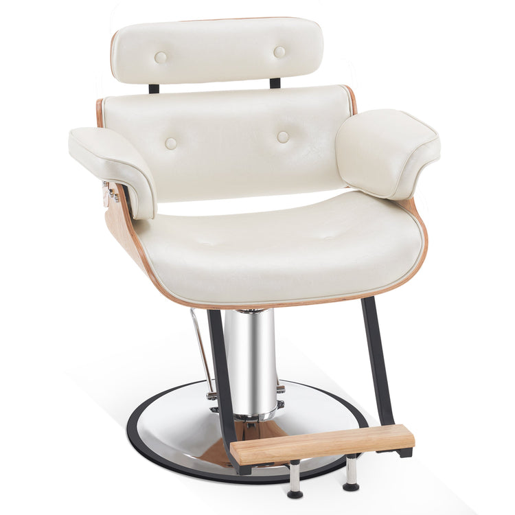 Hydraulic Salon Chair,Curved Wood Frame Hair Cutting Styling Chair 8261