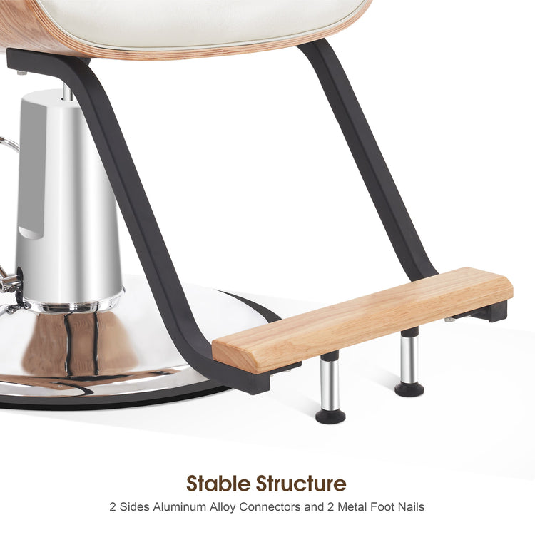 Hydraulic Salon Chair,Curved Wood Frame Hair Cutting Styling Chair 8261