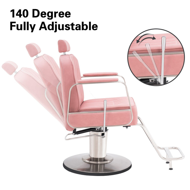 Barber Chair For Hair Stylist, All Purpose Reclining Salon Styling Chair 8548