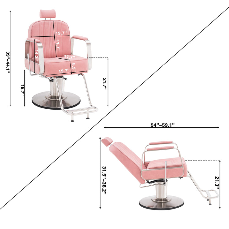 Barber Chair For Hair Stylist, All Purpose Reclining Salon Styling Chair 8548