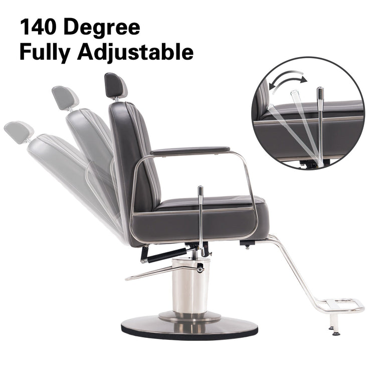 Barber Chair For Hair Stylist, All Purpose Reclining Salon Styling Chair 8548