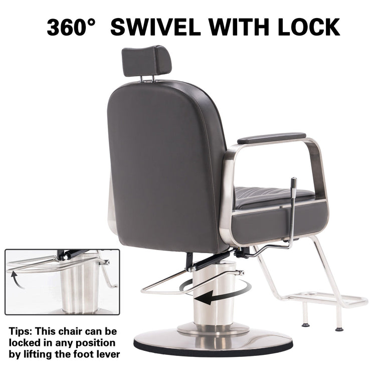 Barber Chair For Hair Stylist, All Purpose Reclining Salon Styling Chair 8548
