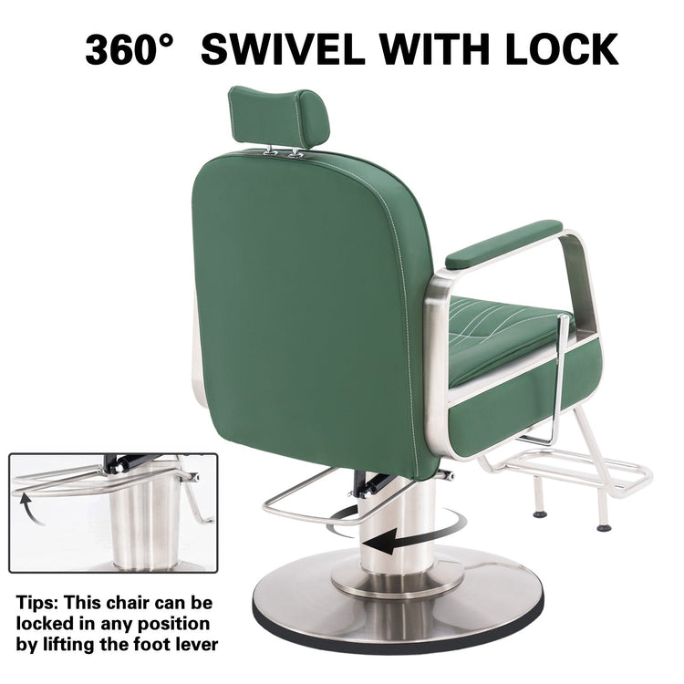 Barber Chair For Hair Stylist, All Purpose Reclining Salon Styling Chair 8548