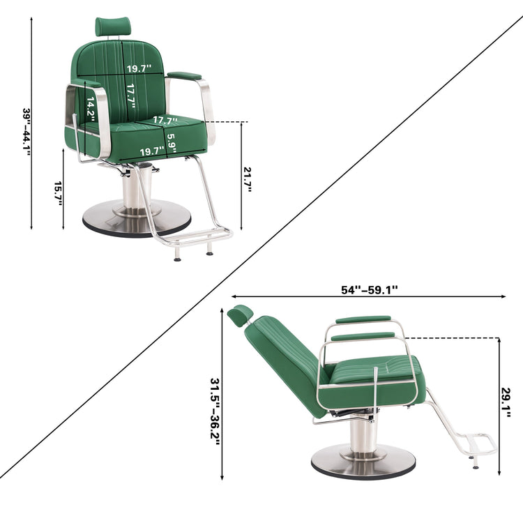 Barber Chair For Hair Stylist, All Purpose Reclining Salon Styling Chair 8548