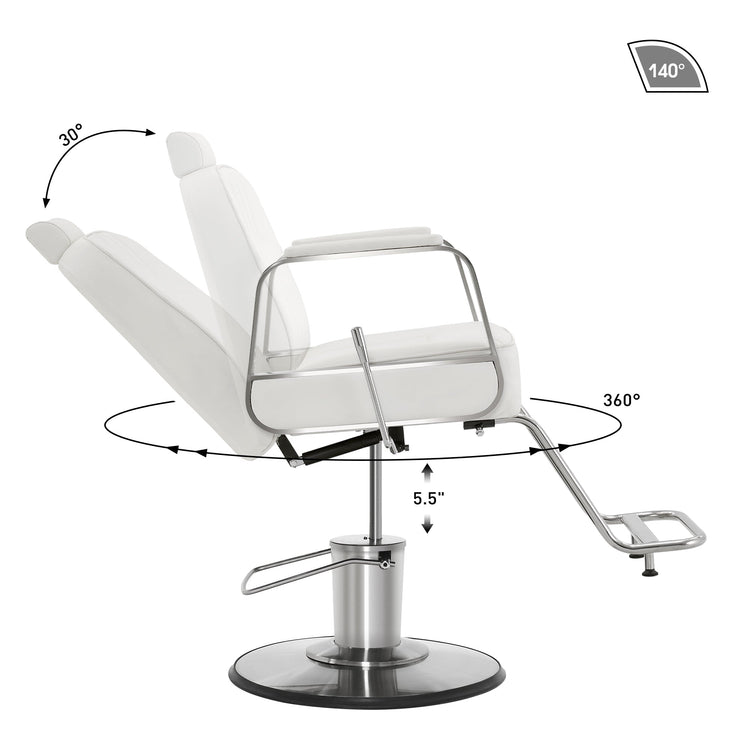 Barber Chair For Hair Stylist, All Purpose Reclining Salon Styling Chair 8548