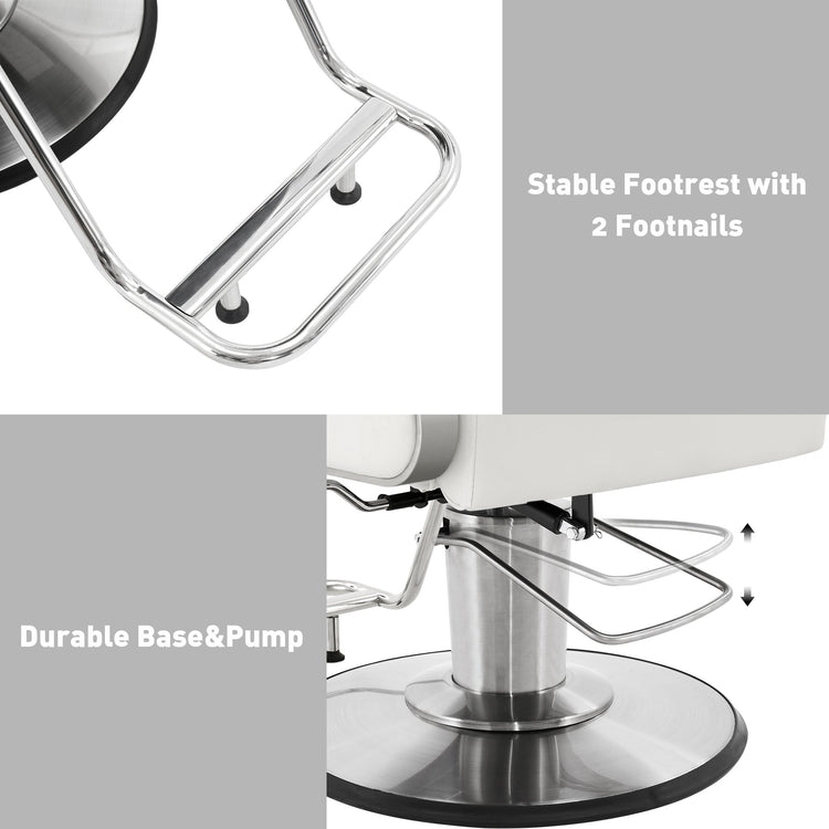 Barber Chair For Hair Stylist, All Purpose Reclining Salon Styling Chair 8548