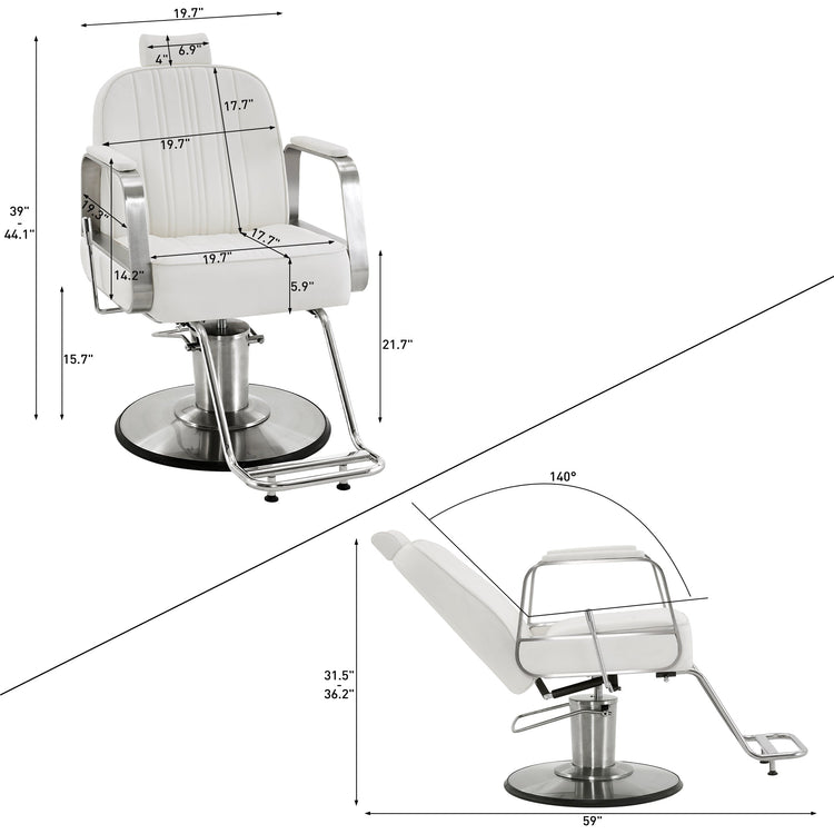 Barber Chair For Hair Stylist, All Purpose Reclining Salon Styling Chair 8548
