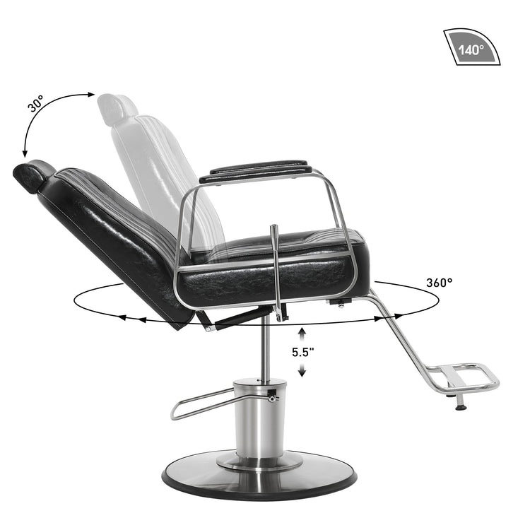 Barber Chair For Hair Stylist, All Purpose Reclining Salon Styling Chair 8548