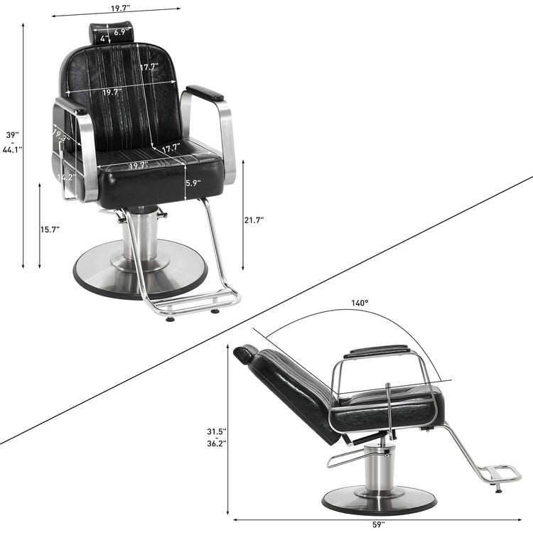 Barber Chair For Hair Stylist, All Purpose Reclining Salon Styling Chair 8548