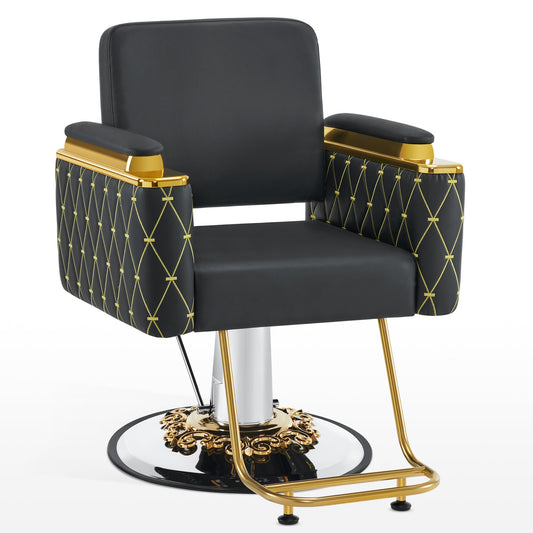 Gold&Black Salon Chair, Hydraulic Barber Spa Styling Equipment 8633