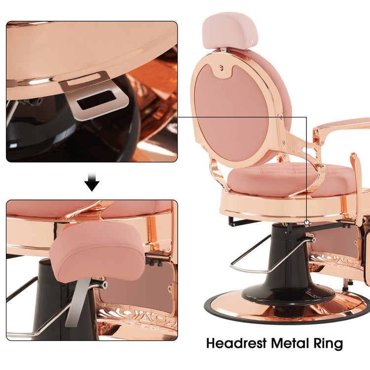 Vintage Barber Chair, Heavy Duty Metal Retro Reclining Salon Chair 8914