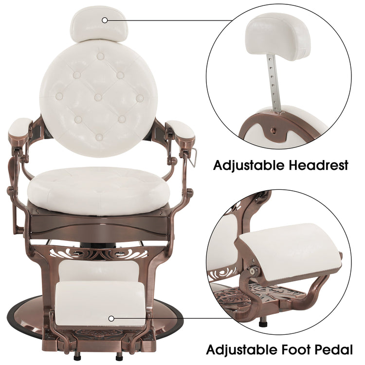 Vintage Barber Chair, Heavy Duty Metal Retro Reclining Salon Chair 8914