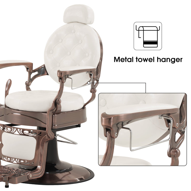 Vintage Barber Chair, Heavy Duty Metal Retro Reclining Salon Chair 8914