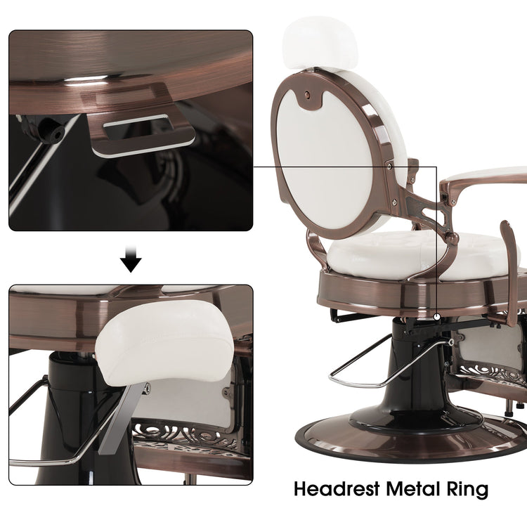 Vintage Barber Chair, Heavy Duty Metal Retro Reclining Salon Chair 8914