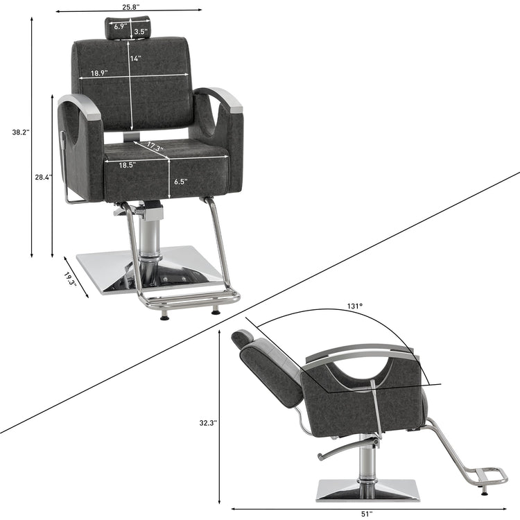 Barber Chair For Barbershop,Reclining Salon Chair For Hair Stylist 9180