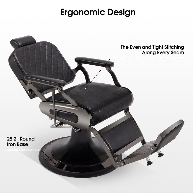 All Purpose Barber Chair With Headrest, Reclining Swivel Salon Chair 9453