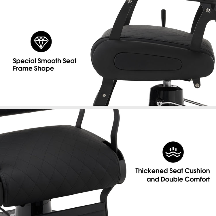 All Purpose Barber Chair With Headrest, Reclining Swivel Salon Chair 9453