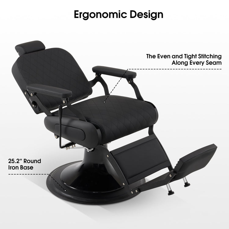 All Purpose Barber Chair With Headrest, Reclining Swivel Salon Chair 9453