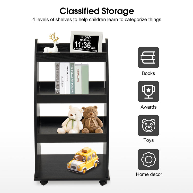 Maxine 4-Tier Rolling Storage Shelf Organizer