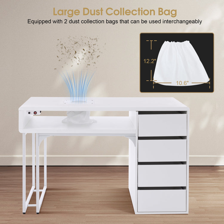 Nail Storage Desk With 60W Embedded Nail Vacuum Cleaner Vc229