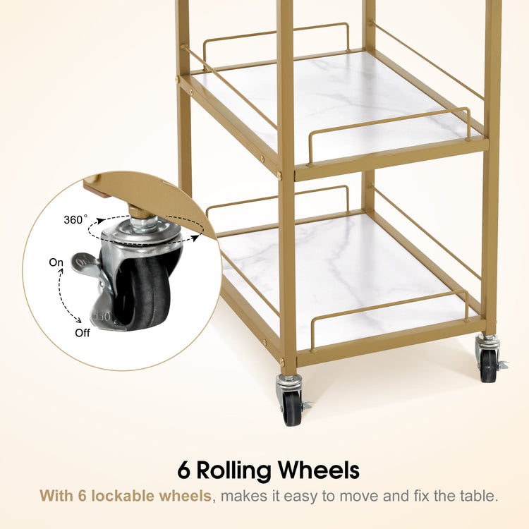 Simple Nail Table With Rolling Wheels Modern Makeup Station 2401