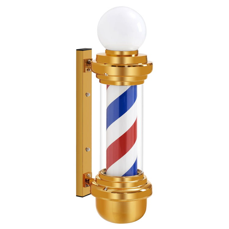 LED Barber Pole with Rotating Light - Classic Hair Salon Open Sign with Wall Mount