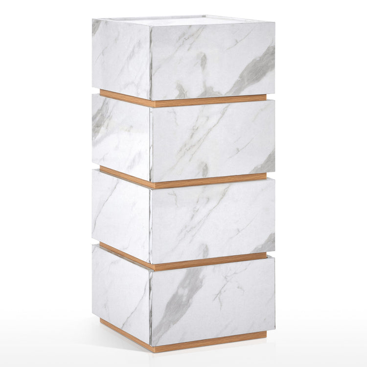 Marble Patterned Storage Salon  Barber Cabinet With 4 Drawers, Large-Capacity Station 2037